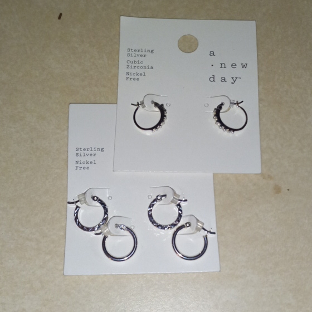 - Sterling silver earrings